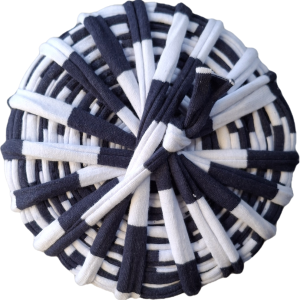 White with Navy stripes - Printed