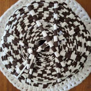 White & Brown Stripes Print